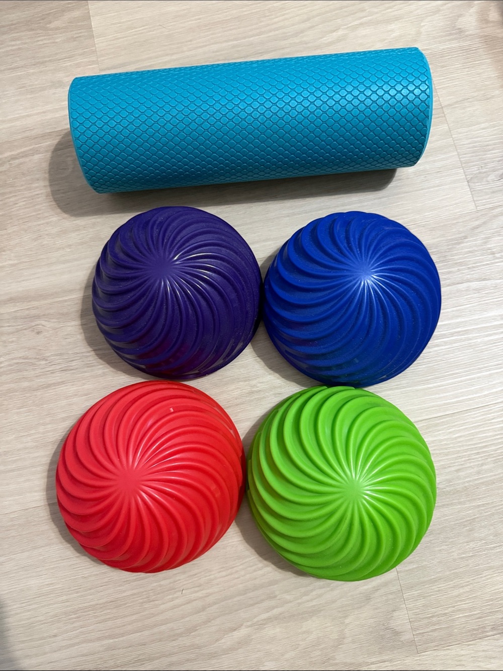 Colorful Balance Domes with Textured Foam Roller
